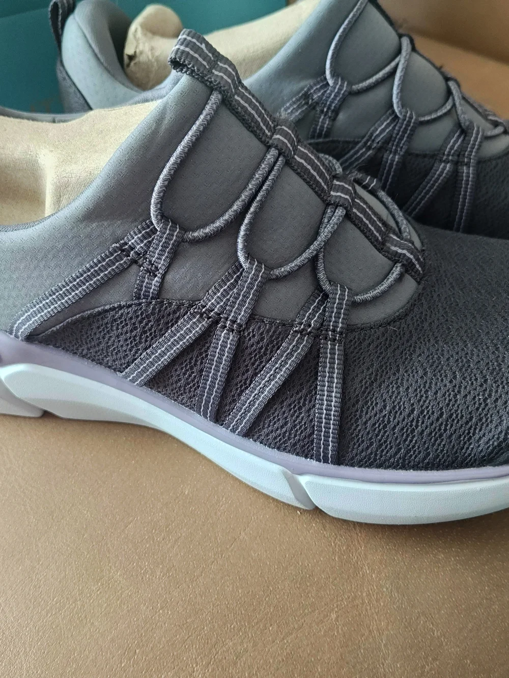 BZEES Hero Casual Slip-On Sneakers in Slate Gray 8.5 Wide